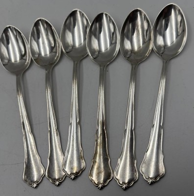 Auktion 366<br>6 Kaffeelöffel, Silber-800-, zus. 78 gr,  Gravur Taufgeschenke  1929, L-12,5 cm, in Kasten [1]