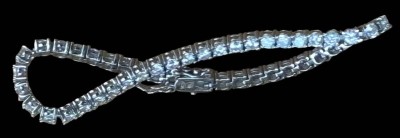 Auktion 366<br>Silberarmband-925-, klare Steine Doppel Sicherheitsacht, L-20 cm, 13,8 gr [1]