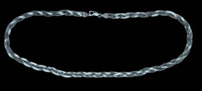 Auktion 366<br>Flechtkette, Silber-925- Italy, 10,2 gr., L-45 cm, mit passendem Armband, L-19 cm, 4,7 gr. [1]