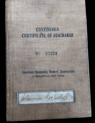 Auktion 366<br>US-Seefahrtsbuch von 1925, nur USS 