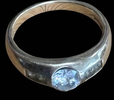 Auktion 366<br>Silberring-925-, vergoldet, klare  Steine, div. Punzen, RG 60, 4,2 gr. [1]