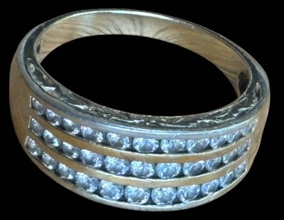 Auktion 366<br>Silberring-925- mit klaren Steinen, vergoldet, RG 65, 6 gr. [1]