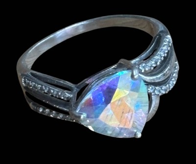 Auktion 366<br>Silberring-925- mit dreieckigen Rheinkiesel, RG 59, 4 gr. [1]