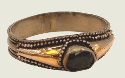 Auktion 366<br>Silberring-925- mit blauen Stein, beidseitig vergoldet, RG 57, 2,6 gr [1]