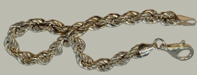 Auktion 366<br>Kordelarmband, Silber-925-, L-20 cm, 10,2 gr. [1]