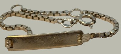 Auktion 366<br>feines Identitätsarmband, Silber-925-, ohne Gravur, L-17 cm, 4,5 gr. [1]