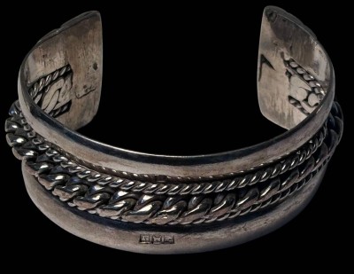 Auktion 367<br>massive Silber-900- Armspange, ägyptische Silberpunzen, 62,7 gr., Handarbeit [1]