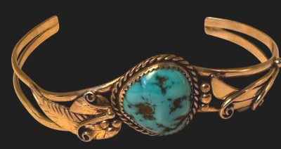 Auktion 367<br>Silber-Armspange mit Türkis, 15,3 gr. [1]