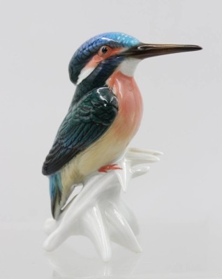 Auktion 367<br>Eisvogel von Ens, polychr. Bemalung, ca. H-11,8cm [1]