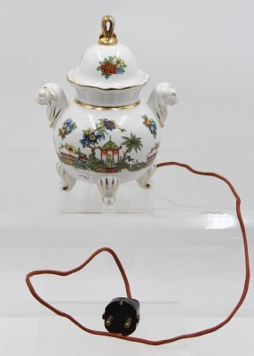 Auktion 367<br>Rauchverzeherer im asiat. Stil, älter, Kabel wohl gebrochen, Funktion nicht geprüft, H-19,5cm [1]