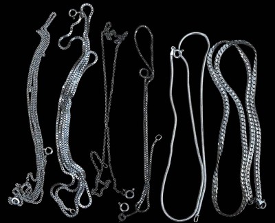 Auktion 367<br>6x div. Silber Halsketten, meistens -925-, div. Längen, von ca. 38 bis ca. 80 cm, zus. ca. 41 gr. [1]