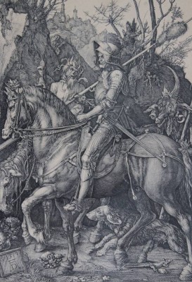 Auktion 367<br>Grafik von Albrecht Dürer, Ritter, Tod und Teufel, ger./Glas, RG 36 x 29cm [1]