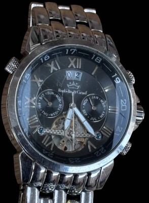 Auktion 367<br>Roebelin & Graef Automatikarmbanduhr, Modell Karthago, Werk läuft, kaum getragene Vitrinenuhr [1]