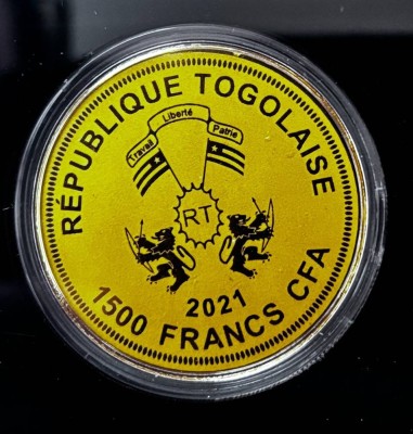 Auktion 367<br>Goldmedaille-999- 1500 Franc CFA Togo,  2021, 1/200 Unze, mit Zertifika [1]