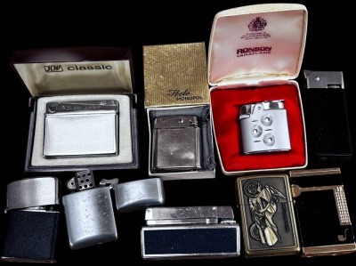 Auktion 367<br>9x div. vintage Feuerzeuge, 3x in OVP, 4x Benzin, 5x Gas [1]