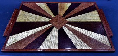 Auktion 367<br>Holztablett, intarsiert,  38x23 cm [1]