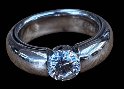 Auktion 367<br>Silberring -925- mit klaren Stein, Kronenmarke, 10,8 gr, RG 53 [1]