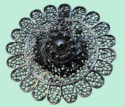 Auktion 367<br>runde Filigraqn-Silber-Anhänger, D-5 cm, 12 gr [1]