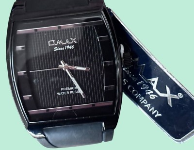 Auktion 367<br>OMAX Premium schwarze Armbanduhr für Herren, quadratisch, kariert, seidenmatt, Silikonband, neuwertig mit orig. Schild [1]