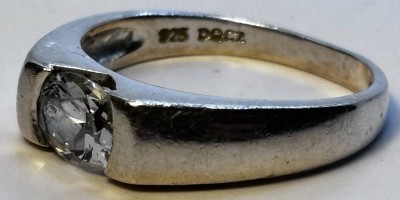 Auktion 367<br>Silber-925- Ring mit klaren Stein, RG 59, 4,4 gr. [1]