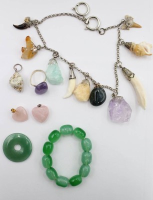 Auktion 367<br>kl. Schmuckkonvolut, div. Halbedelsteine [1]