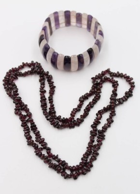 Auktion 367<br>Amethyst-Zugarmband und Granathalskette, endlos [1]