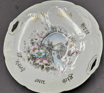 Auktion 367<br>Jugendstil Brotteller, beschriftet, D-25 cm [1]