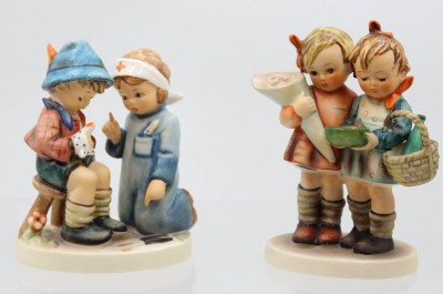 Auktion 367<br>2x Kinderpaare , Hummelfiguren von Goebel, H-11 cm [1]