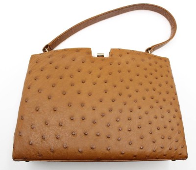 Auktion 367<br>Handtasche braun, Straußenleder 