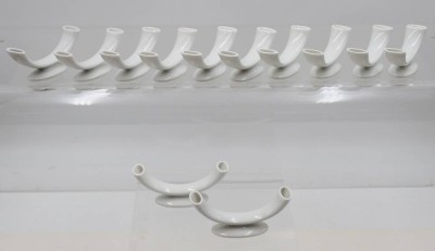 Auktion 367<br>12x kl. Tischväschen, Rosenthal, Weißporzellan, ca. H-3,5cm B-9,5cm [1]