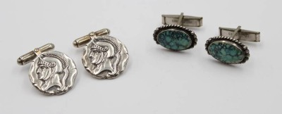 Auktion 370<br>2x Paar Manschettenknöpfe, Silber, zus. ca. 23,2gr. [1]