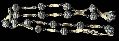 Auktion 367<br>lange Bicolor Doublekette, L-81 cm, 152 gr [1]