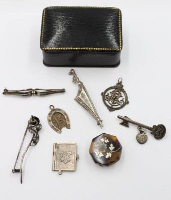 Auktion 367<br>kl. Konvolut antiker Modeschmuck, Stabbrosche Silber, ca. L-6,5cm [1]