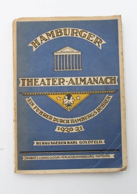 Auktion 367<br>Karl Goldfeld, Hamburger Theater Almanach, 1921/22, Altersspuren [1]