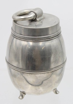 Auktion 367<br>sogen. Kammertopf, Zinn, ungemarkt, ca. H-17,5cm [1]