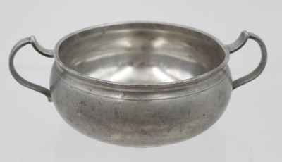 Auktion 367<br>Brandwein-Schale, Zinn, älter, ca. H-7cm D-13cm [1]