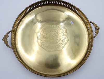 Auktion 367<br>Messing-Werbetablett, Dortmunder Union, D-30,5cm [1]