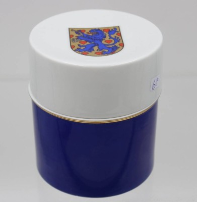 Auktion 367<br>Teedose mit Wappenbemalung, Fürstenberg, ca. H-10cm [1]