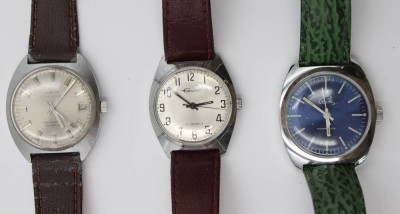 Auktion 367<br>3x div,Armbanduhren, Ceite, Mikore DE Luxe und EPPO, Handaufzug, Werk laufen, ca. D-3-3,5cm, teilw. getragen Erhaltung [1]