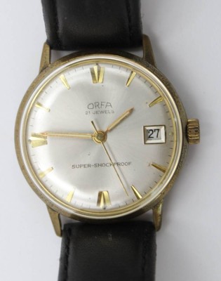 Auktion 367<br>Vintage-Armbanduhr, ORFA, Handaufzug, Werk läuft, Tragespuren, D-3cm [1]