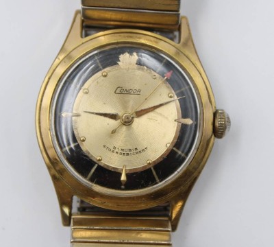 Auktion 367<br>Vintage-Armbanduhr,Condor, Handaufzug, Werk steht, Tragespuren, D-3,5cm [1]