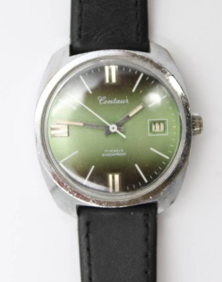 Auktion 367<br>Vintage-Armbanduhr, Centaur, Handaufzug, Werk läuft, Tragespuren, D-3,8cm [1]