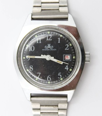 Auktion 367<br>Vintage-Armbanduhr, Meister Anker, Handaufzug, Werk läuft, Tragespuren, D-3,5cm [1]