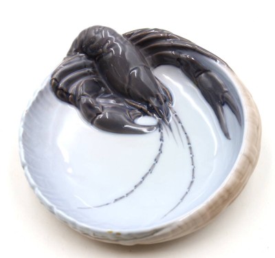 Auktion 367<br>Hummerschale, Royal Copenhagen, Dänemark, Entw. Jørgen Balslov, Modellnr. 3277, ca. D-16cm [1]