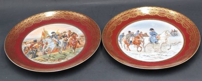 Auktion 367<br>2x Napoleon-Teller, Goldstaffage, D-24 cm [1]