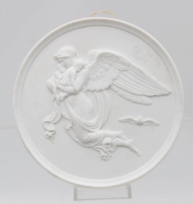 Auktion 367<br>Wandplakette mit dem Relief „Die Nacht“ von Bertel Thorvaldsen, Royal Copenhagen, ca. D-14,5cm [1]