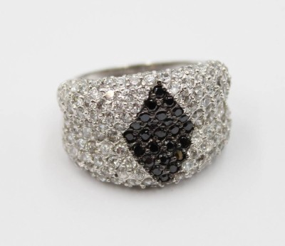 Auktion 367<br>925er Silber-Ring, Ricarda M, klare u. schwarze Steine, ca. 11,6gr., RG 57 [1]