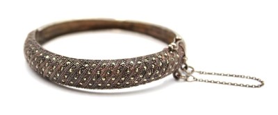 Auktion 367<br>925er Silber-Armreif, Markasitenbesatz, 26,3gr., ca. D-6cm [1]