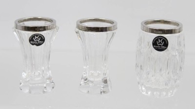 Auktion 367<br>3 kl. Väschen mit 800er Silberändern, ca. H-7cm [1]