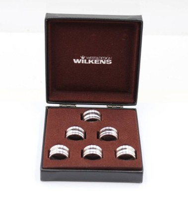 Auktion 367<br>6x kl. Serviettenringe in orig, Kasten, Wilkens, versilbert, ca. D-2,3cm [1]